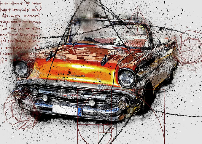 Vintage Car Sketch