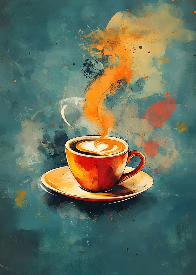 Coffee Cup with Heart Design