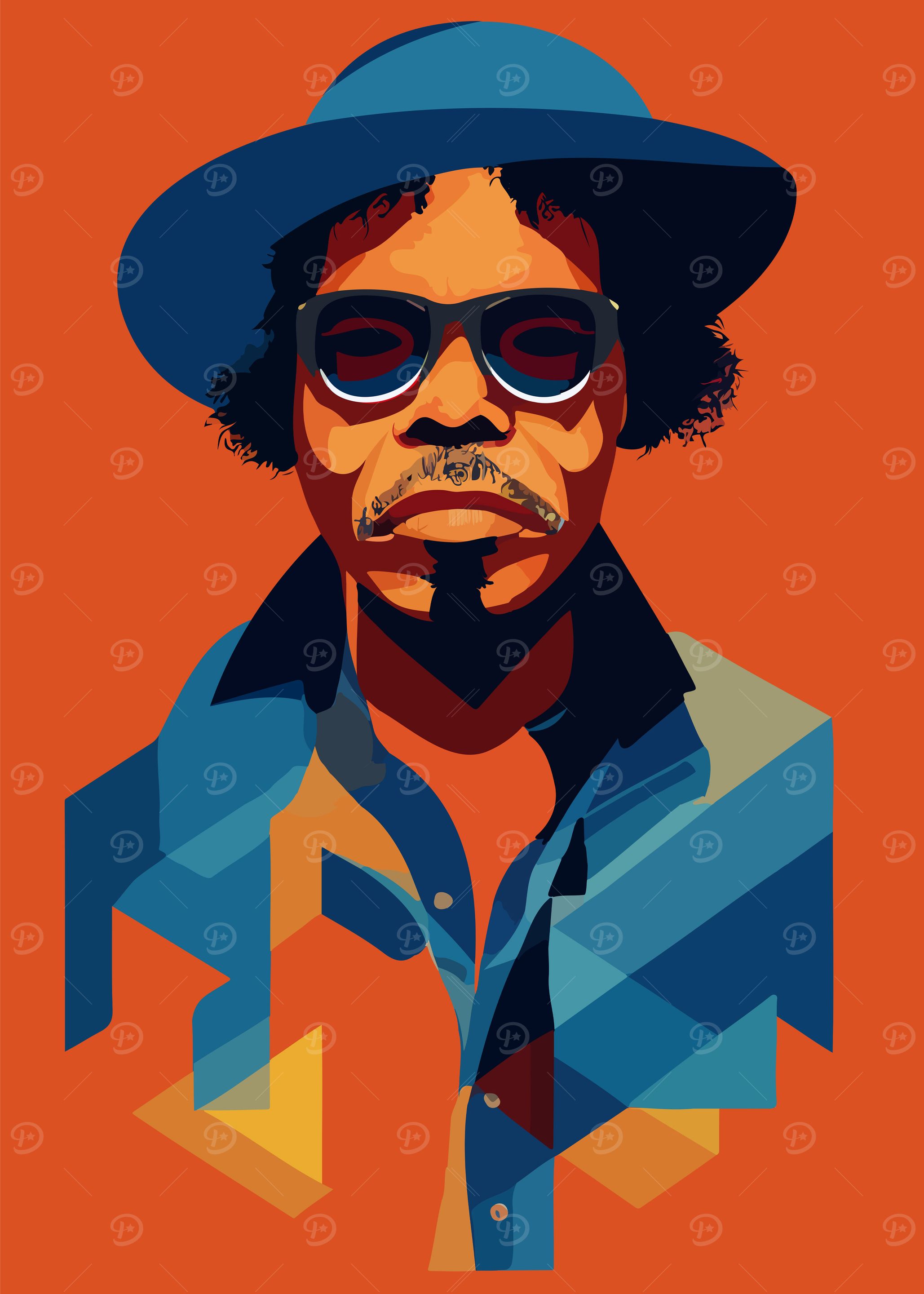 Man in Sunglasses and Hat