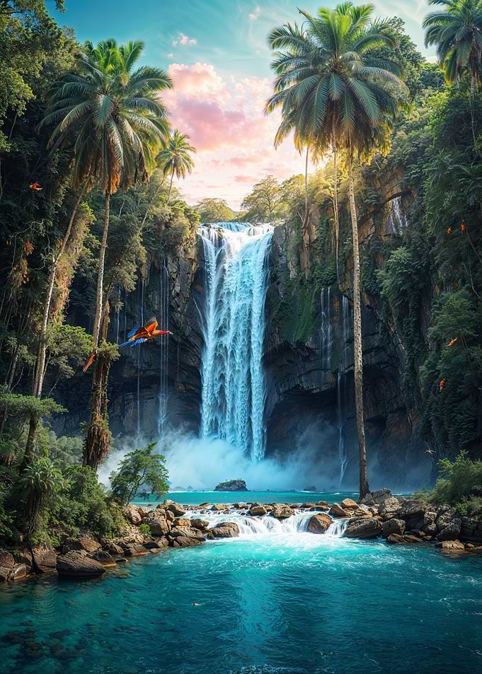 Tropical Waterfall Paradise