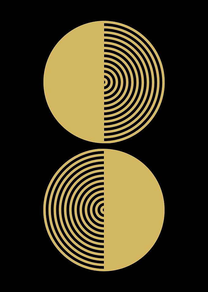 Gold Circle Abstract Art