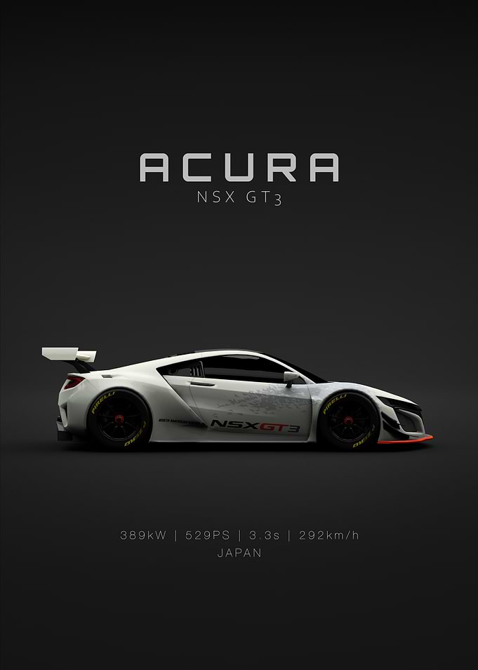 Side Acura NSX GT3 Race Car - Specs