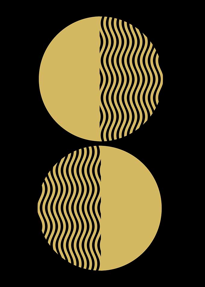 Gold and Black Abstract Circles