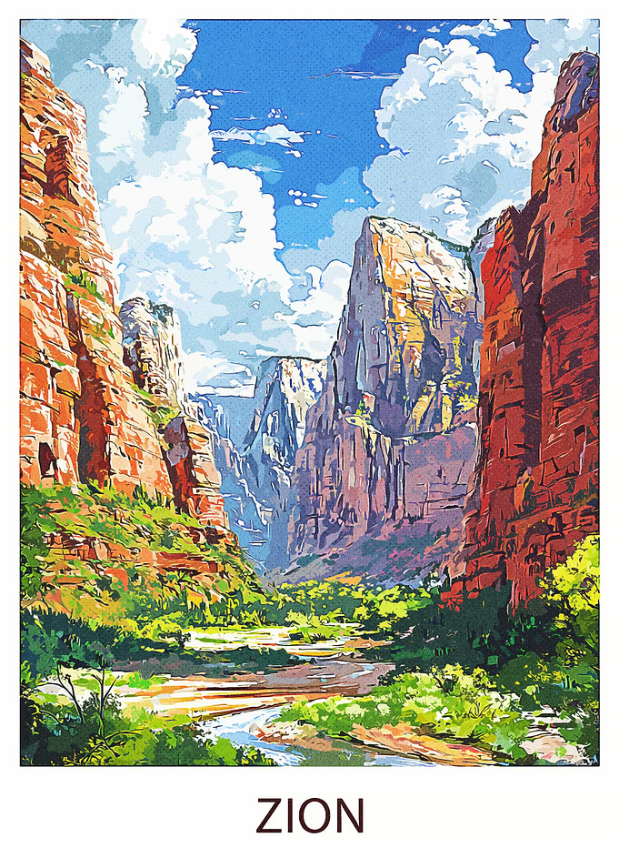 Zion Canyon Landscape