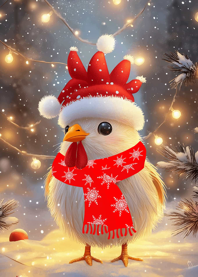 Christmas Chicken Cute
