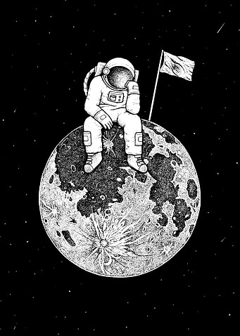 Lonely Astronaut on the Moon
