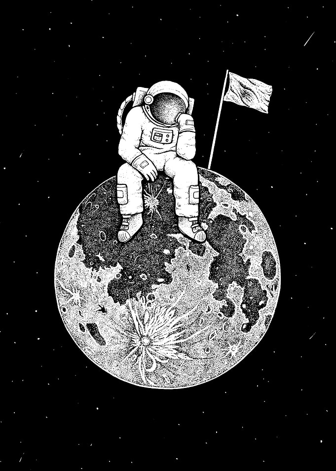 Lonely Astronaut on the Moon
