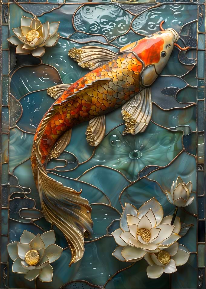 Koi Fish Stained Glass