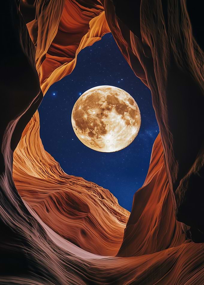 Full Moon in Canyon