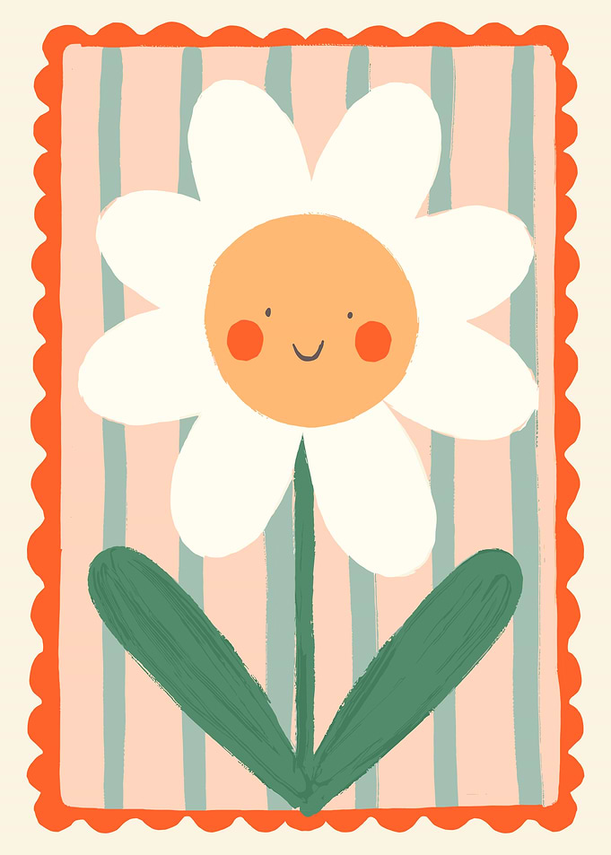 Smiling Daisy Flower Art