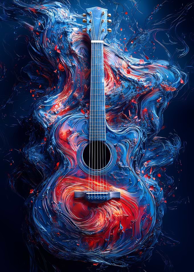 Abstract Guitar Art