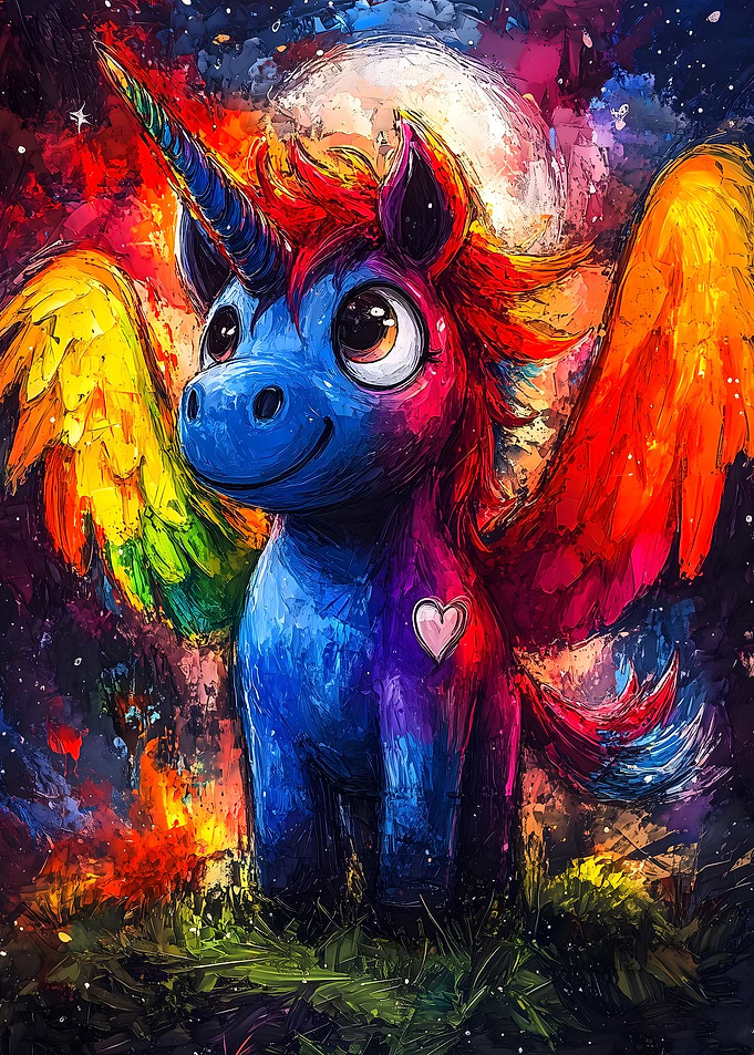 Rainbow Unicorn with Wings