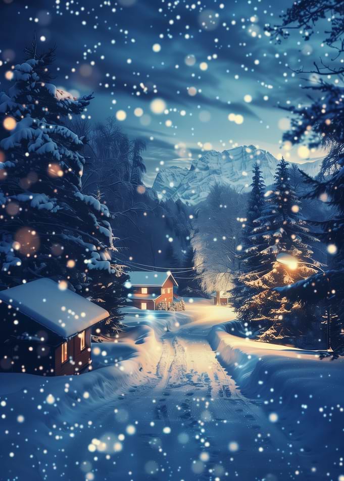 Winter Village at Twilight