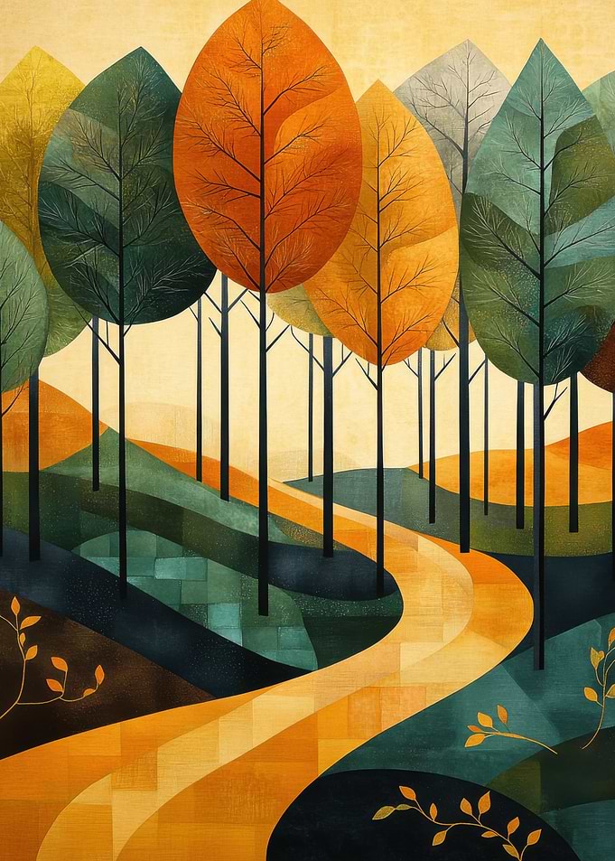 Abstract Autumn Forest