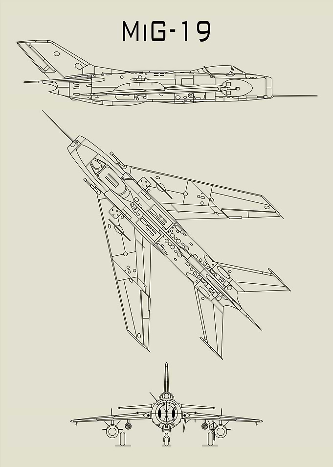 MIG-19 Jet Fighter Blueprint
