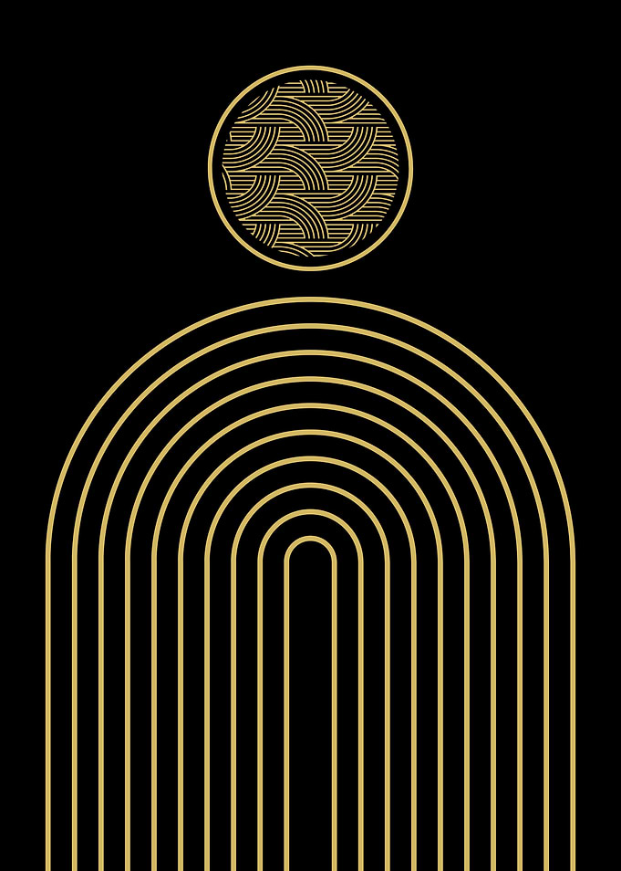 Gold Arch Abstract Art