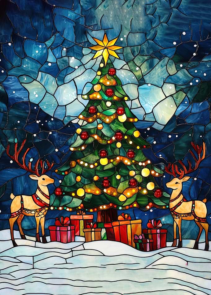 Stained Glass Christmas Tr