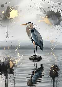 Heron in Watercolour