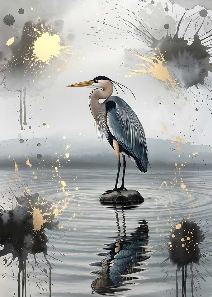 Heron in Watercolour