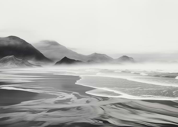 Misty Beachscape Nature