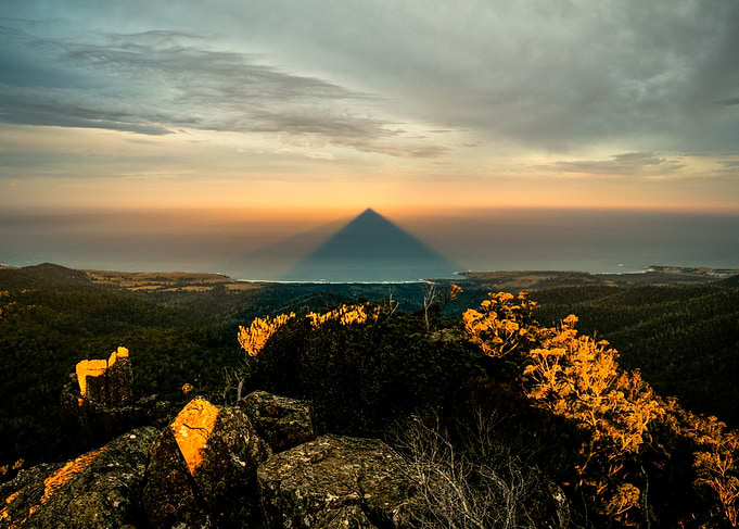 Mountain Shadow at Sunset