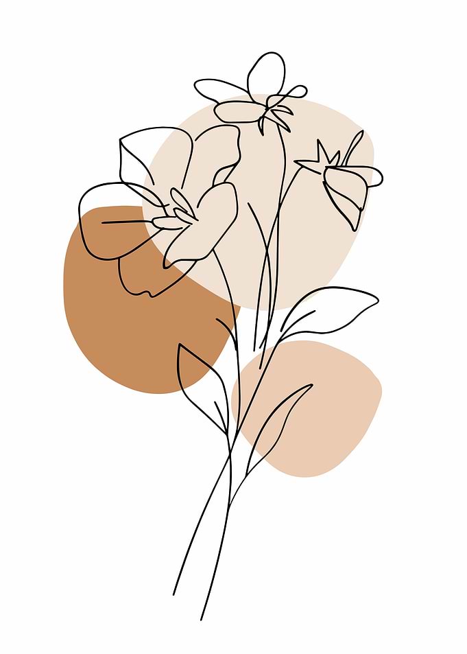 Neutral Flowers Line Art