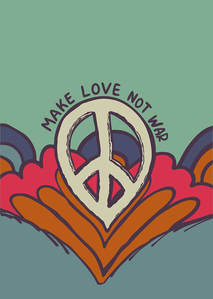 Peace Sign Retro Art