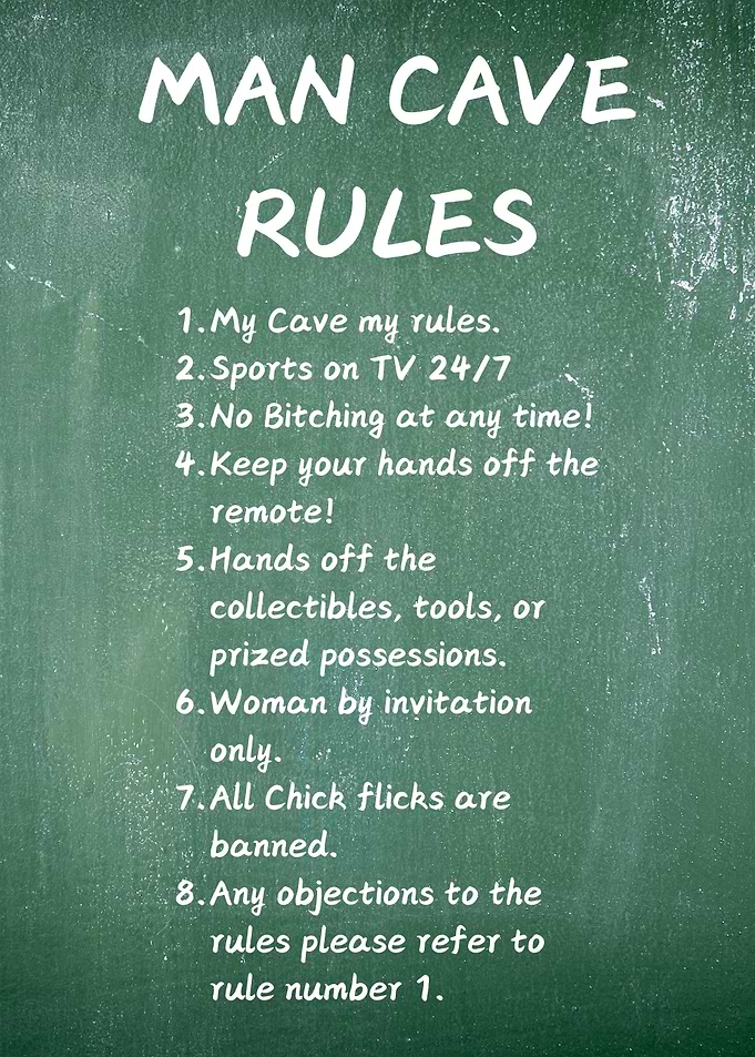 Man Cave Rules Chalkboard