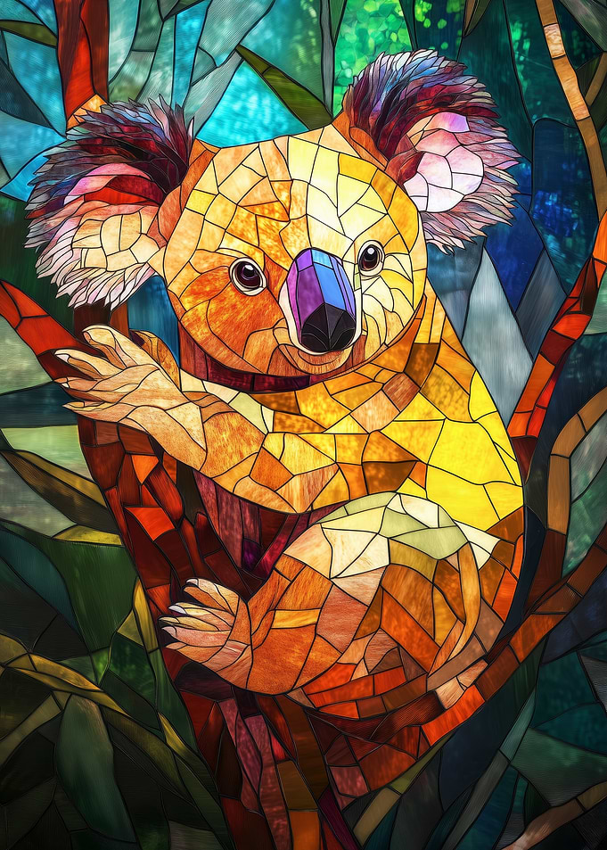 Koala Stained Glass