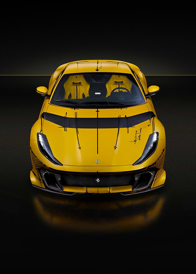 Yellow Ferrari 296 GTE