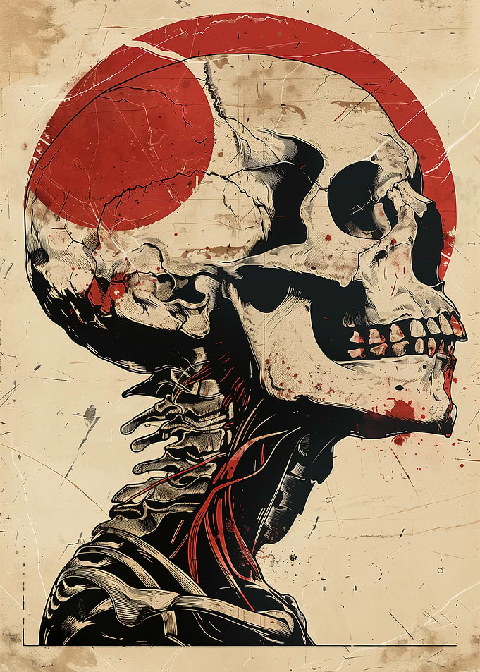 Skull with Red Circle