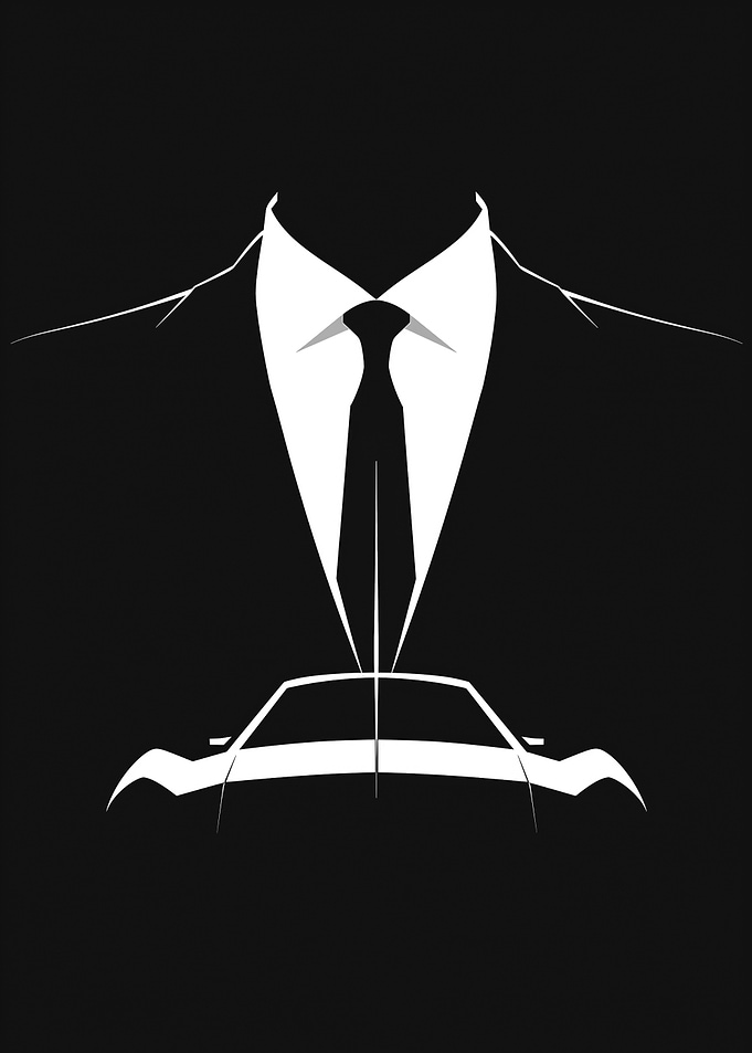 Suit & Car Minimalist Art