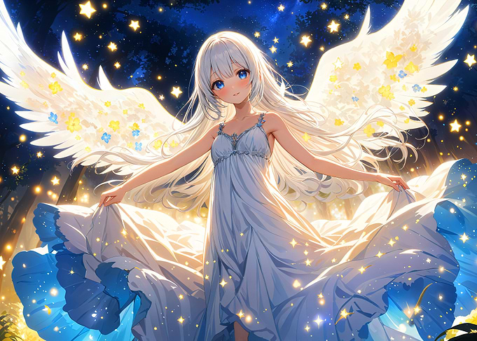 Angel Girl with White Wings
