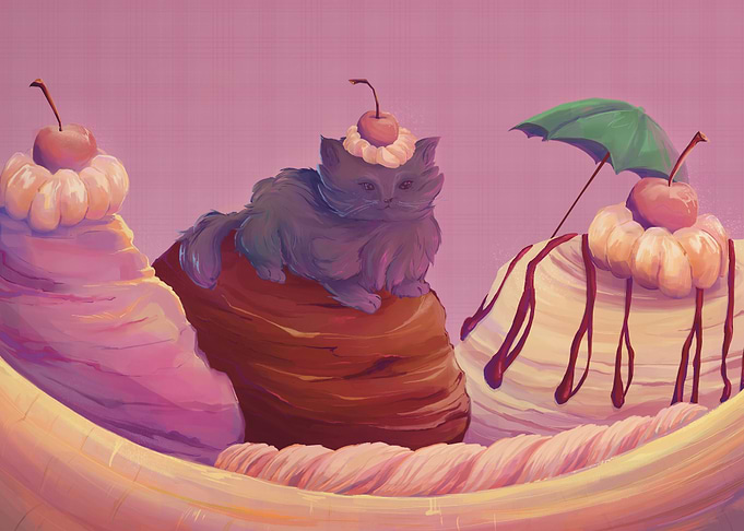 Cat in a Banana Split