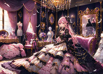 Anime Girl in Elegant Dress