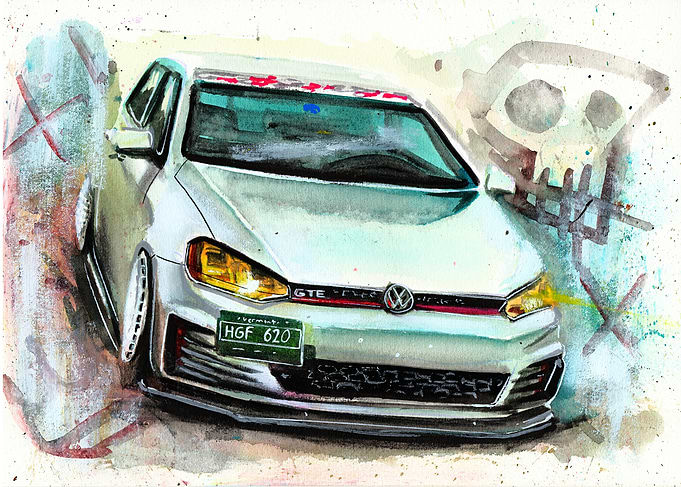 Volkswagen Golf GTI Watercolor