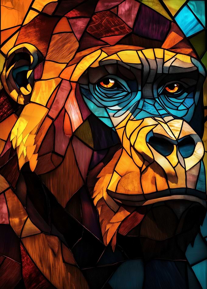 Gorilla Stained Glass