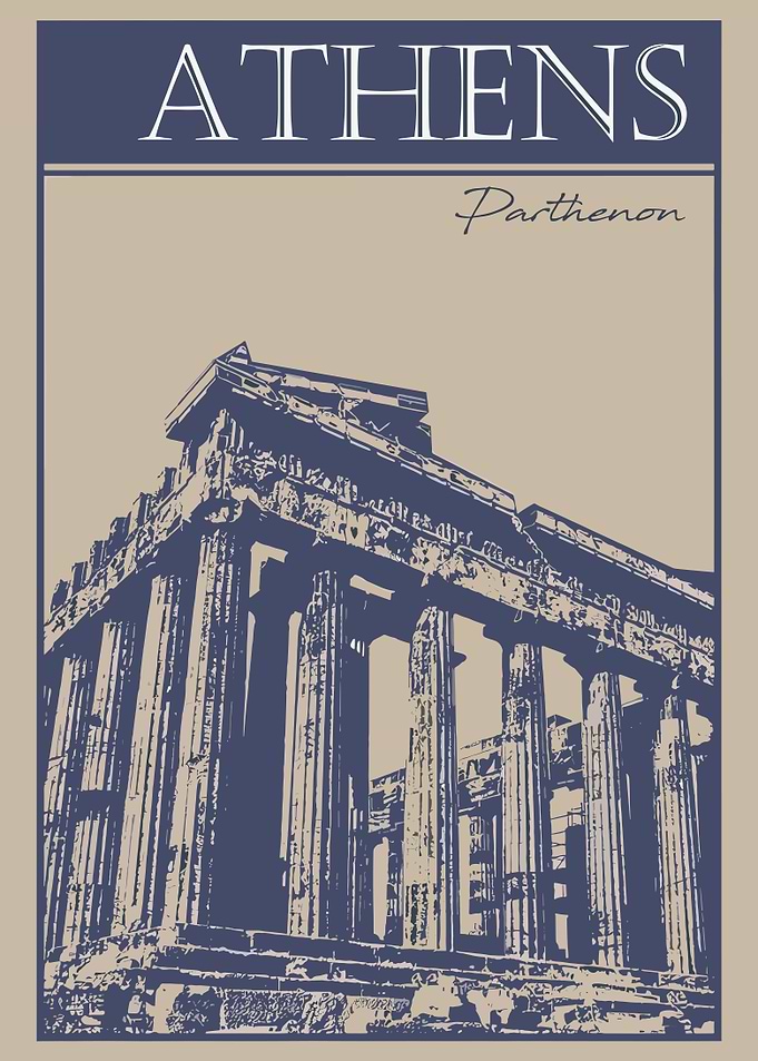 Athens Parthenon Illustration
