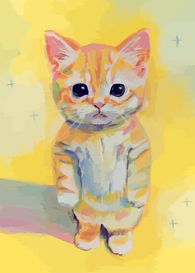 Cute Kitten Painting