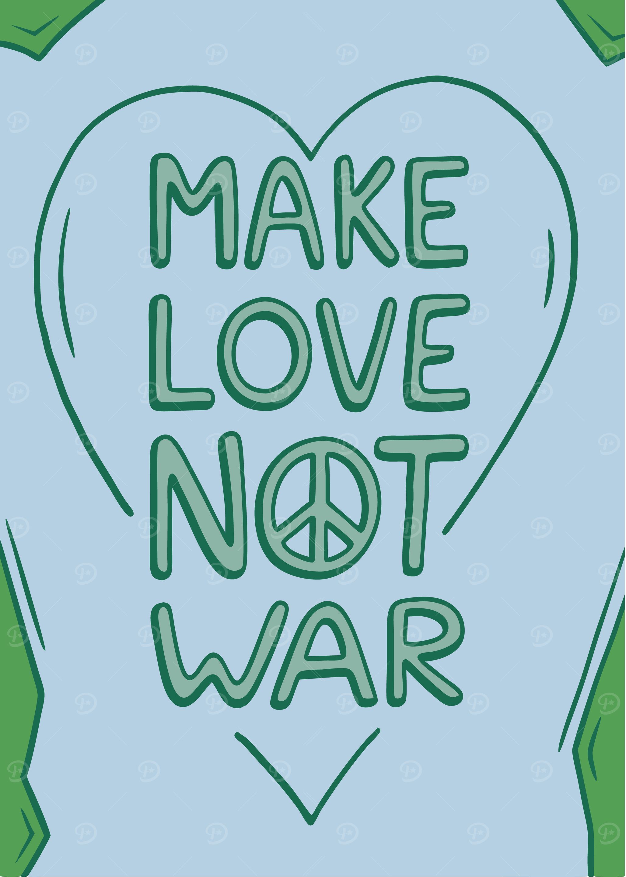 Make Love Not War Peace Sign
