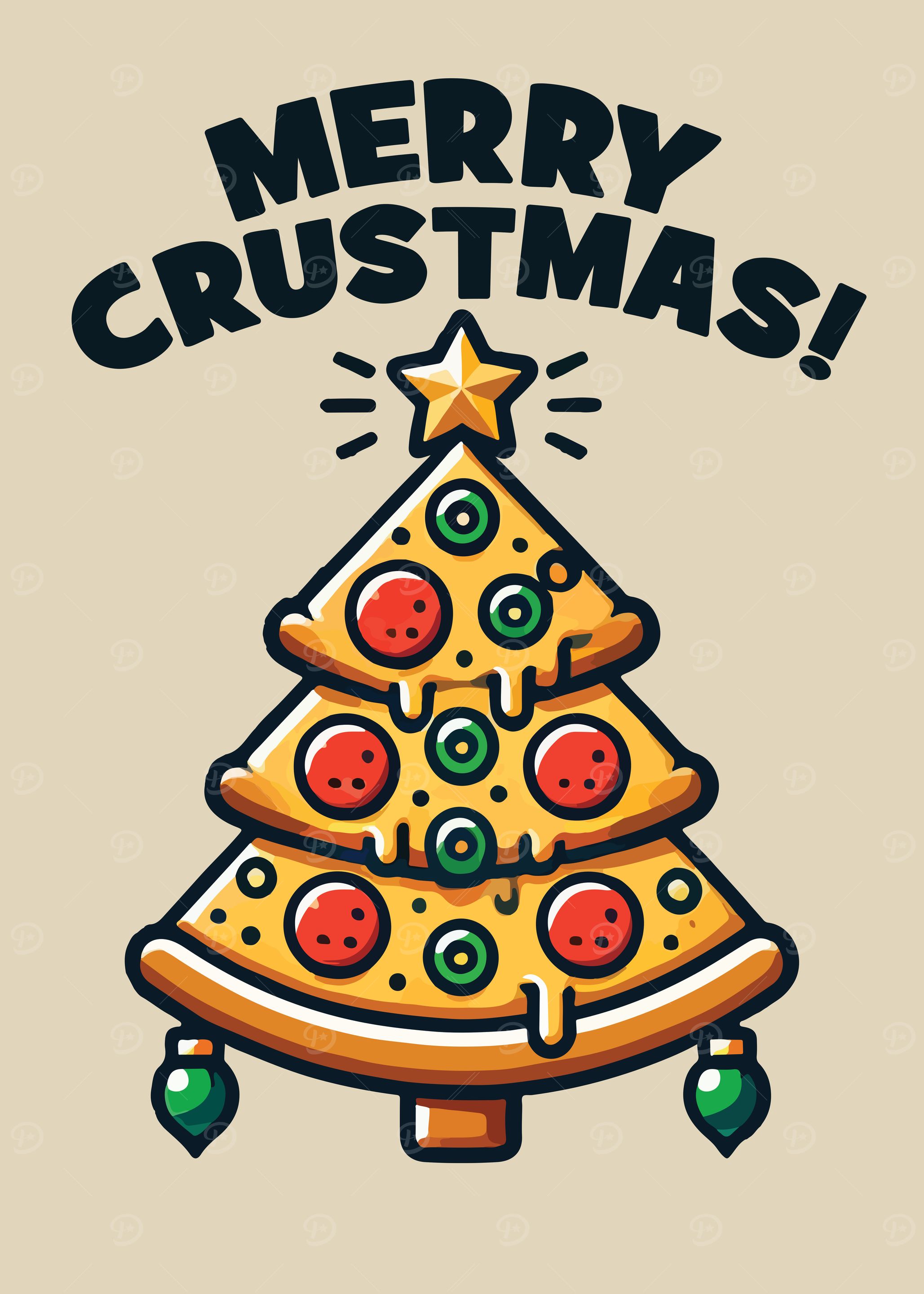 Merry Crustmas Pizza Tree – Funny Holiday