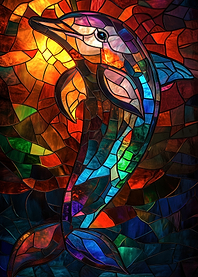 Stained Glass Dolphin