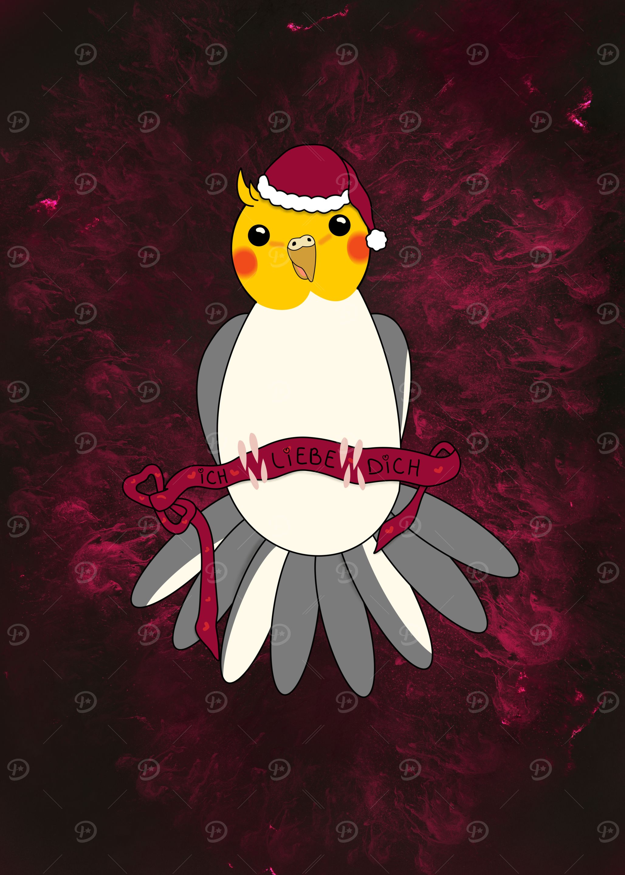 Holiday Magic - Christmas Cockatiel Cupid