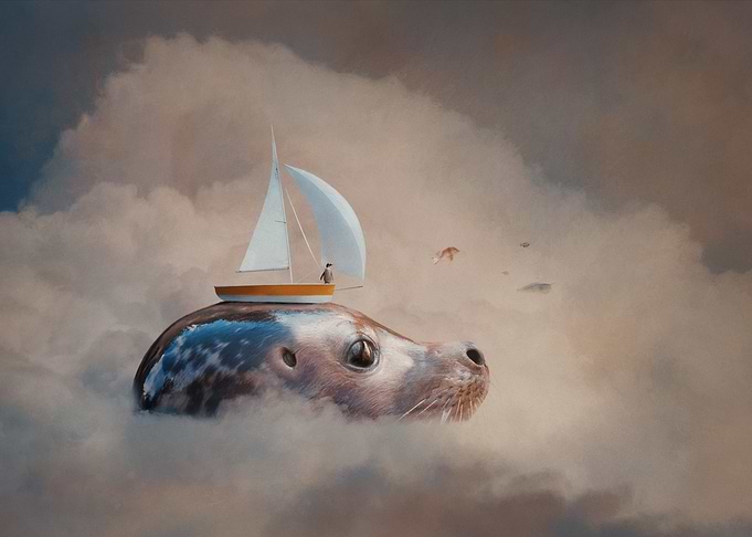 'Skyward Bound' - Seal in the Clouds