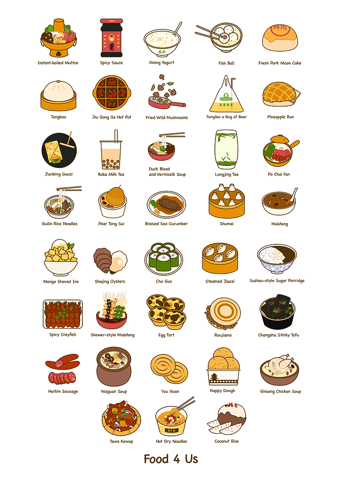 Food 4 US - Chinese Food Illustration