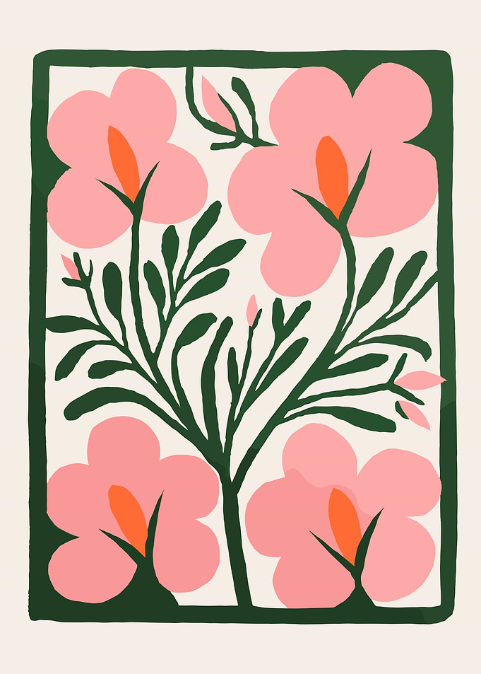 Pink Flowers in Frame