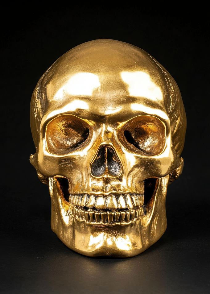 Gold Skull Statue