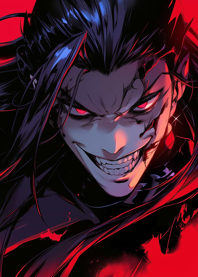 Anime Character with Red Eyes