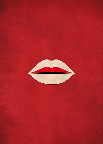 Red Lips Minimalist Art