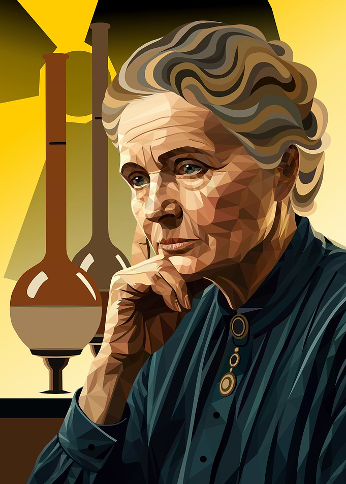 Marie Curie Portrait - History's Greatest Characters Series